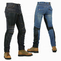 MJMOTO Motorcycle Riding Jeans – CE Knee Pads + EVA Hip Pads, 97% Cotton, Low-Waist Cut, Anti-Static, Anti-UV