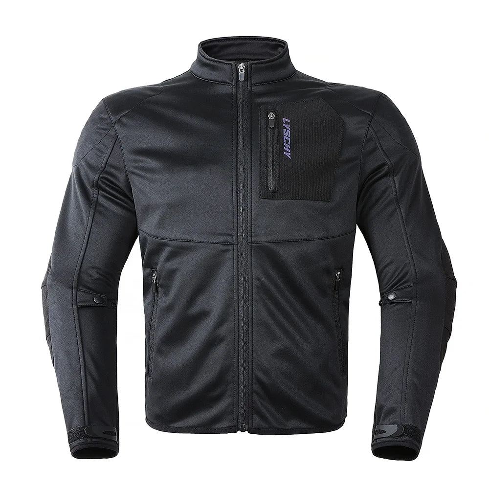 LYSCHY Full Body Armor Motorcycle Jacket – 7-Piece CE Armor (L2 Shoulder/Elbow), 8000mm Waterproof, Stretch Slim Fit