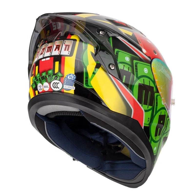SOMAN ProGuard Full-Face Motorcycle Helmet – DOT + ECE Certified, ABS Shell, Retractable Sun Visor, 3-Point Ventilation