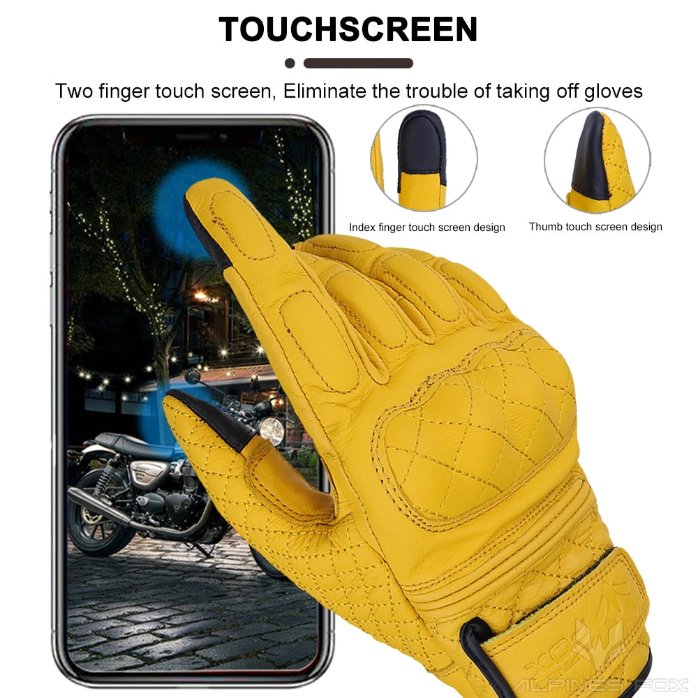 ALPINES FOX AFG-17 Retro Motorcycle Leather Gloves