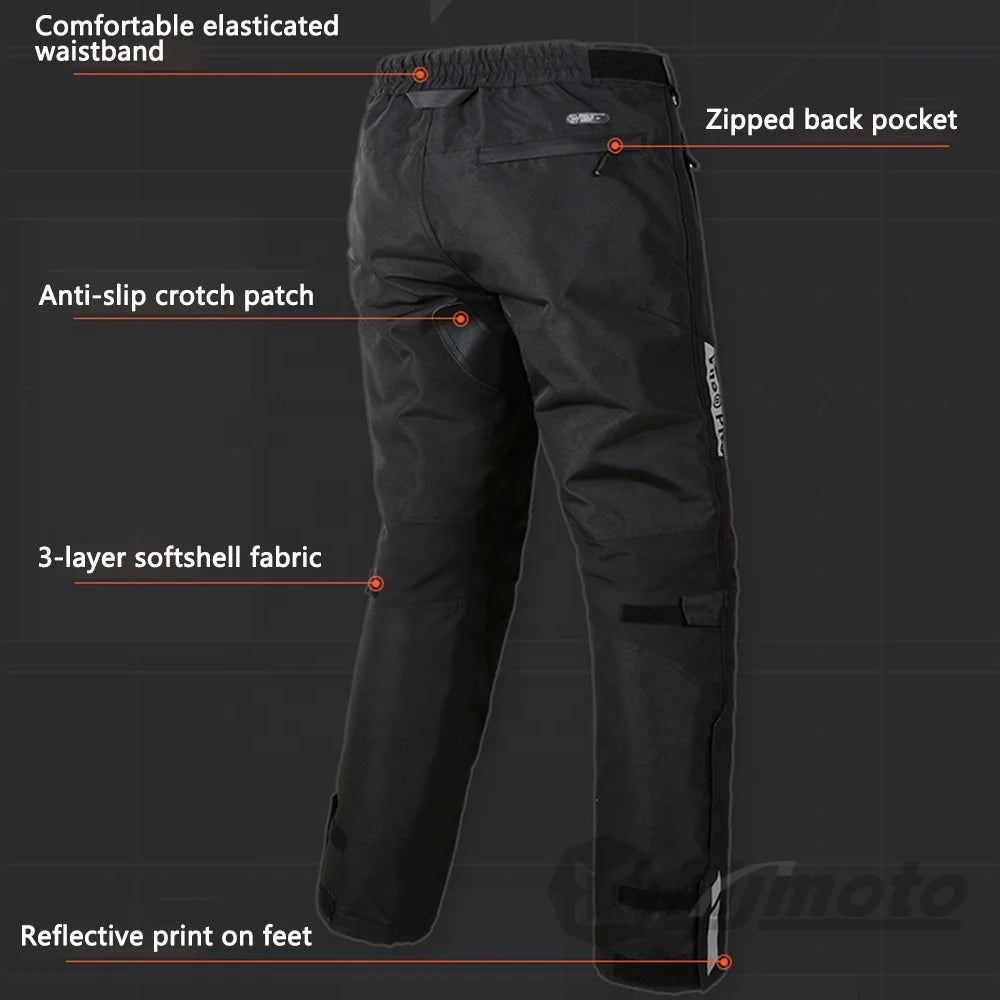 VEMAR Motorcycle Riding Pants – CE Level 2 Knee Pads, 3M Thinsulate Insulation, Magnetic Closure, Waterproof