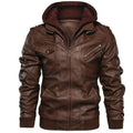 MJMOTO Vintage Leather Motorcycle Jacket – PU Leather, Microfleece Lined, Windproof, Retro Style