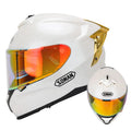 SOMAN ProGuard Full-Face Motorcycle Helmet – DOT + ECE Certified, ABS Shell, Retractable Sun Visor, 3-Point Ventilation