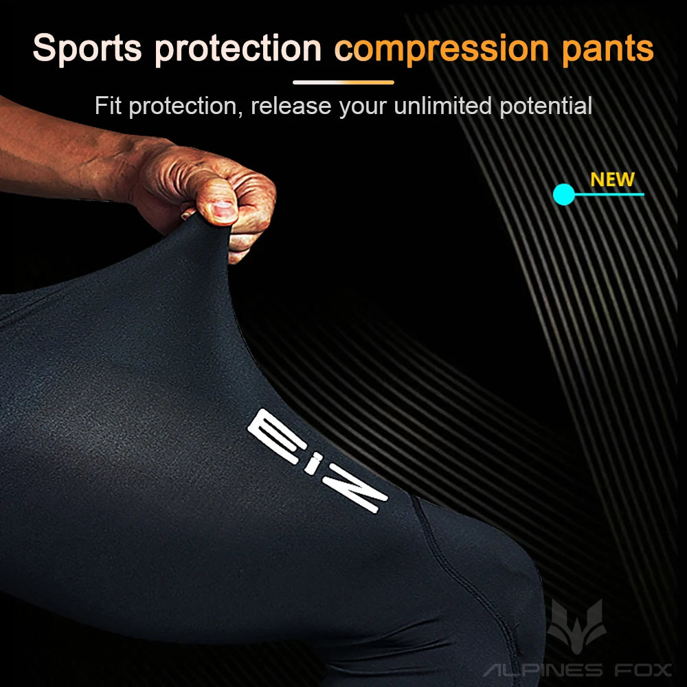 EiZ CE Level 2 Motorcycle Compression Pants – Removable Knee + Hip Protectors, Breathable, Quick-Dry, Slim Fit