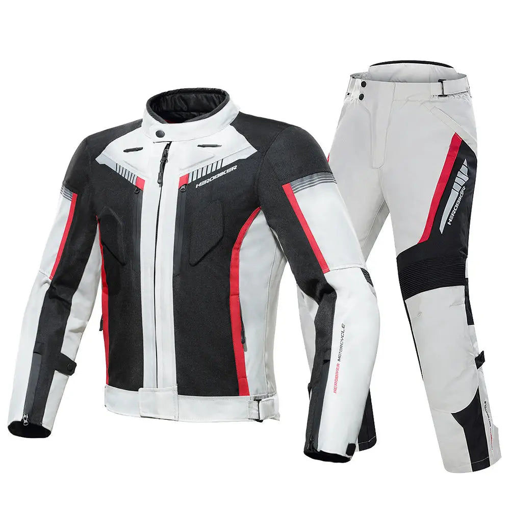 Ghost Racing Waterproof Protective Motorcycle Jacket – 600D Oxford, Removable Waterproof Membrane + Thermal Liner, 5-Point Padding