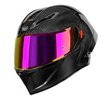 LVCOOL Real Carbon Fibre Full Face Motorcycle Helmet – DOT Approved, Dual Visor, Lightweight ~1400g