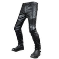 MJMOTO PU Leather Motorcycle Pants – CE Knee + Hip Pads, Waterproof + Oil-Proof, Windproof, Stretch