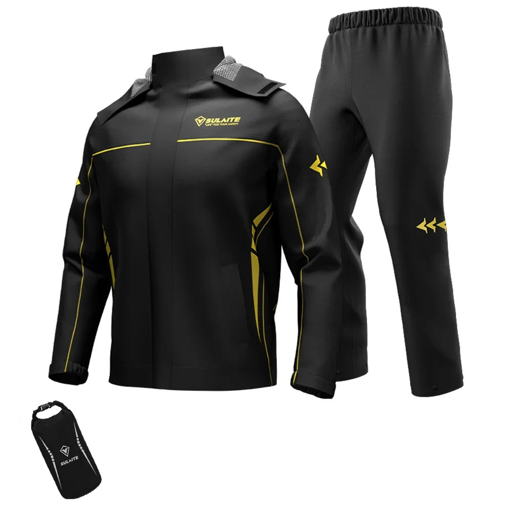 HEROBIKER Waterproof Motorcycle Rain Suit – Jacket & Pants, TPU Waterproof Film, Breathable Mesh, Foldable