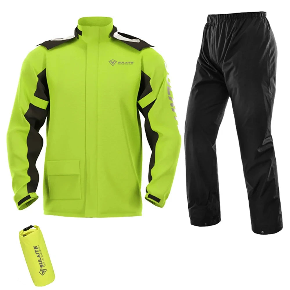 HEROBIKER Waterproof Motorcycle Rain Suit – Jacket & Pants, TPU Waterproof Film, Breathable Mesh, Foldable