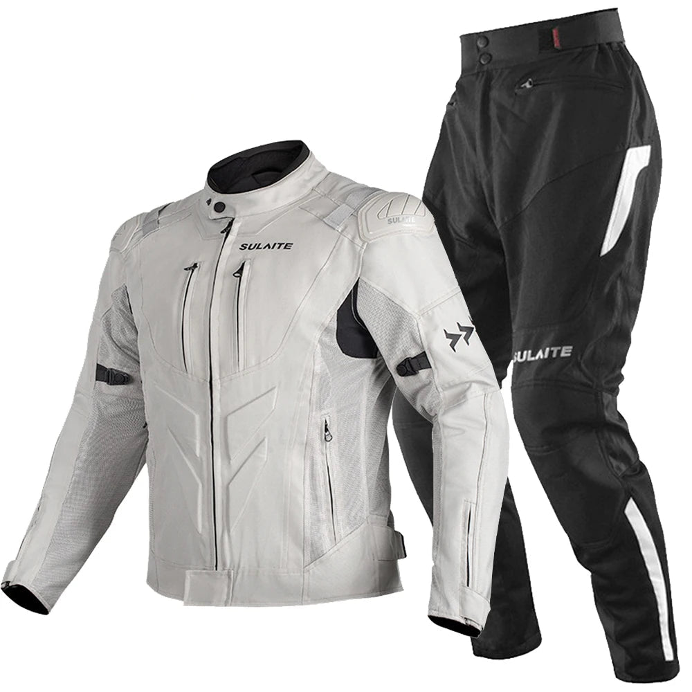 HEROBIKER Motorcycle Jacket & Pants Set – CE-Certified Armor, 600D Oxford, TPU + EVA Protection, Mesh Ventilation