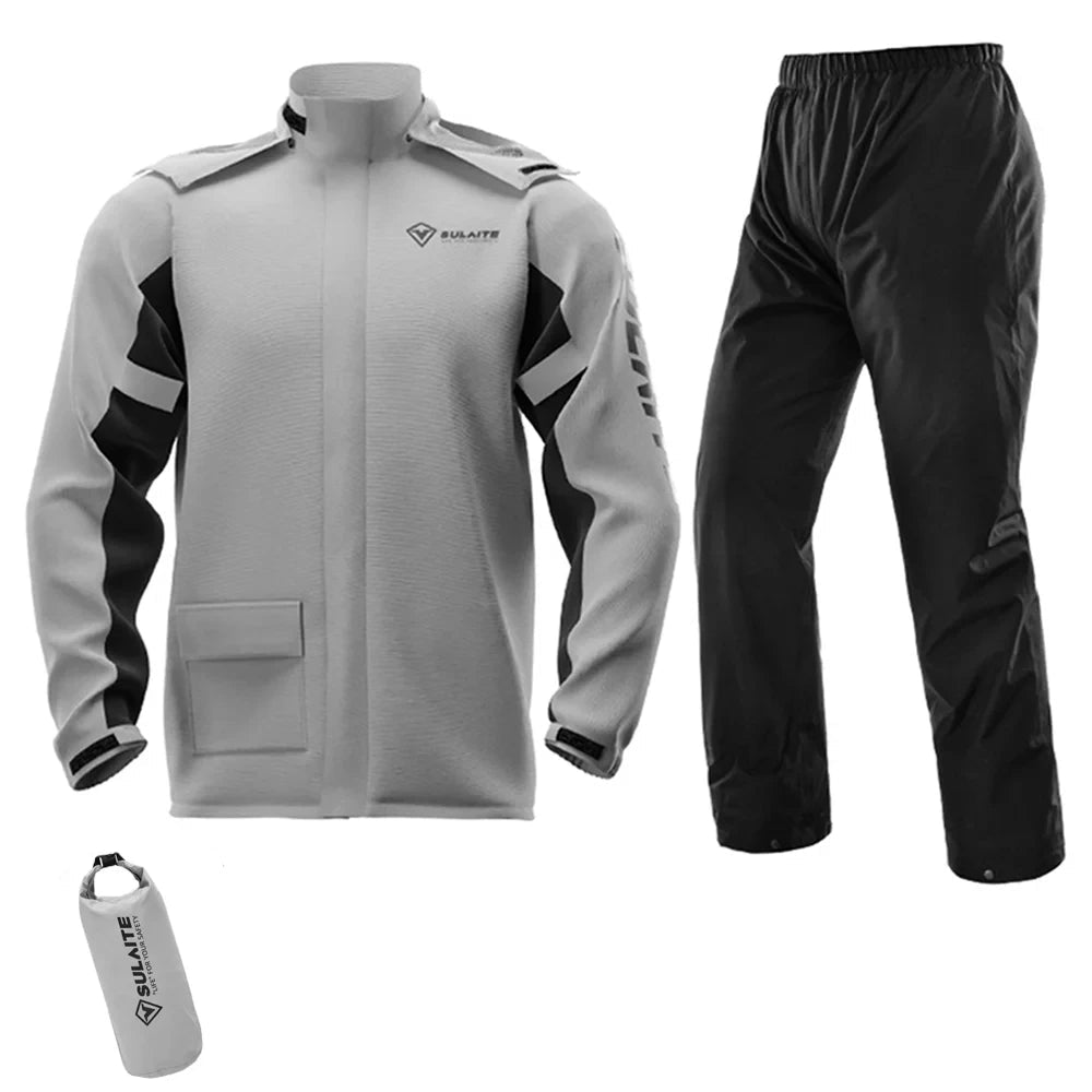 HEROBIKER Waterproof Motorcycle Rain Suit – Jacket & Pants, TPU Waterproof Film, Breathable Mesh, Foldable