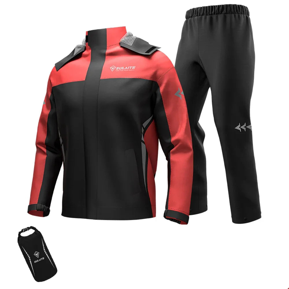 HEROBIKER Waterproof Motorcycle Rain Suit – Jacket & Pants, TPU Waterproof Film, Breathable Mesh, Foldable