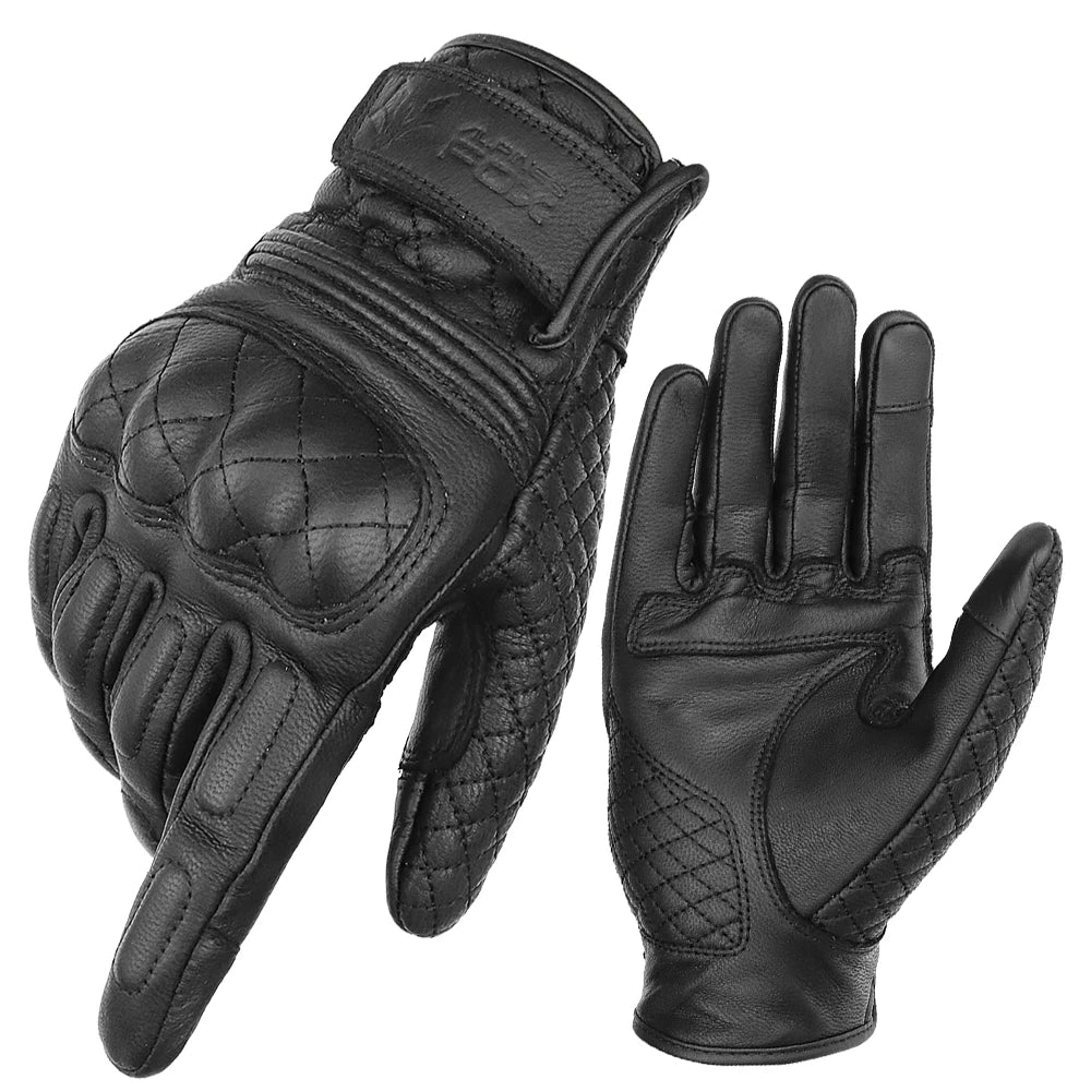 ALPINES FOX Retro Motorcycle Leather Gloves