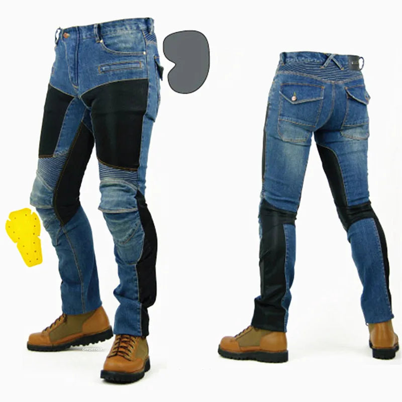 MJMOTO Motorcycle Riding Jeans – Protective Denim Pants with Removable CE Pads