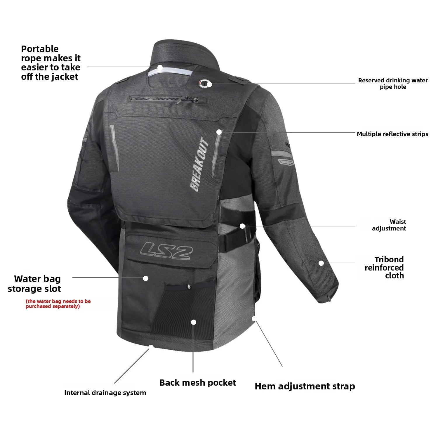 LS2 Explorer Four-Season Adventure Touring Suit – CE Level 2 Armour, Three-Layer Detachable System, Jacket &amp; Pants