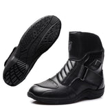 ProRider Mid-Calf Motorcycle Riding Boots – PU Leather, Anti-Slip Rubber Outsole, Side Zip, All-Season