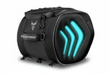 MOTOCENTRIC Waterproof Motorcycle Tail Bag with LED – 20L, 1200D Waterproof, EVA Shell, Universal Fitment