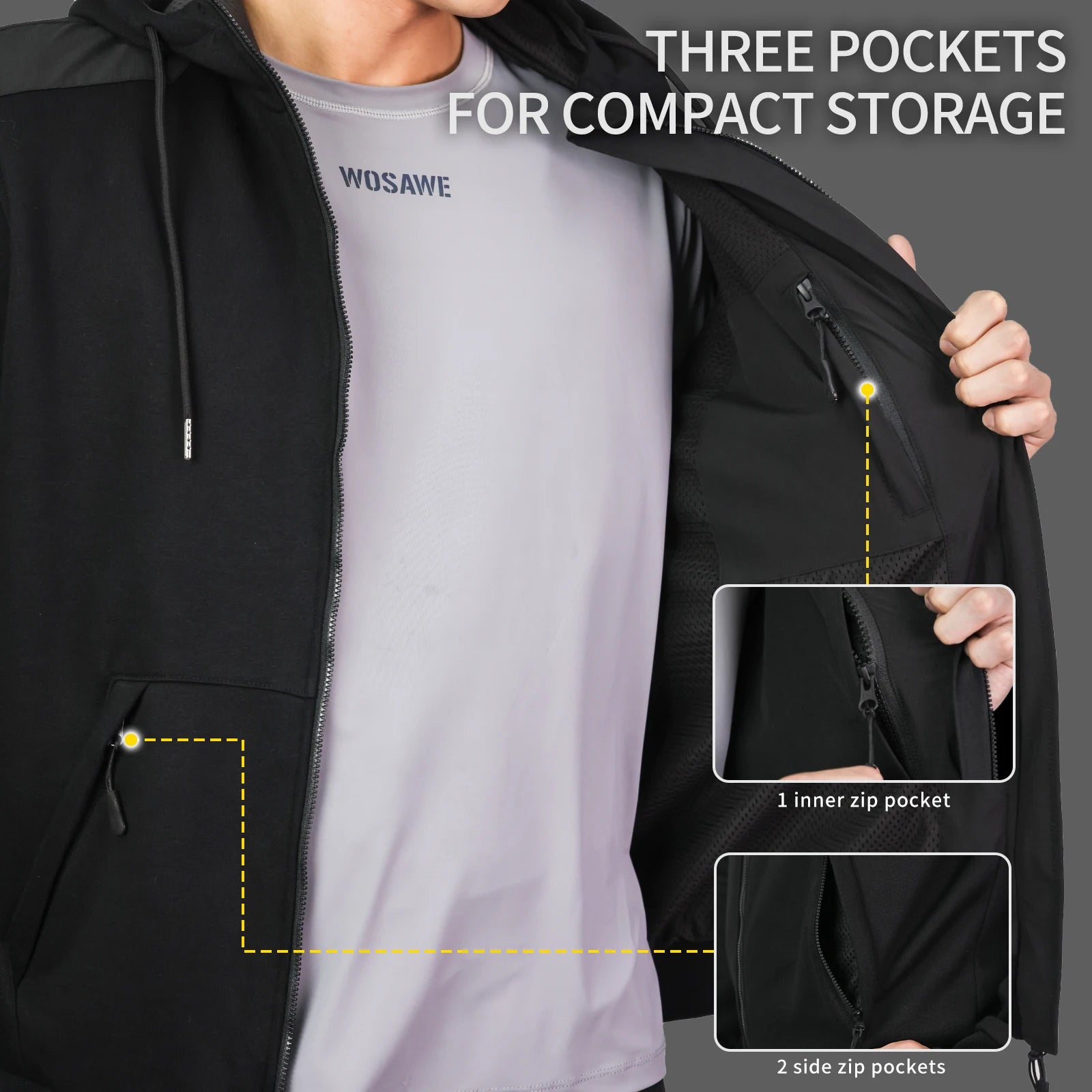 Men’s Armoured Motorcycle Riding Hoodie – Protective Softshell Jacket with Shoulder, Elbow &amp; Back Armor