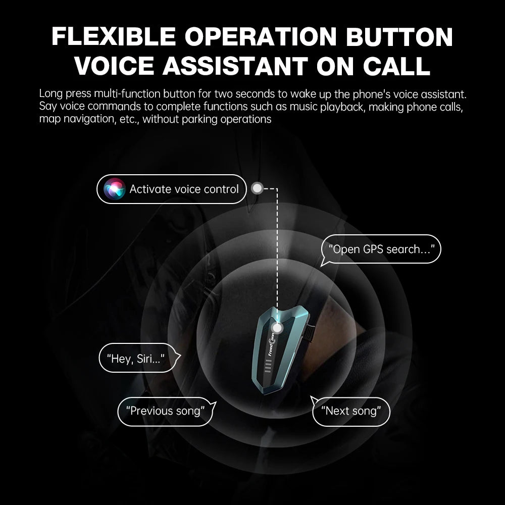 FreedConn HERO Helmet Bluetooth Intercom – IP67 Waterproof, 30H Battery, 1000m Range, BT 5.1