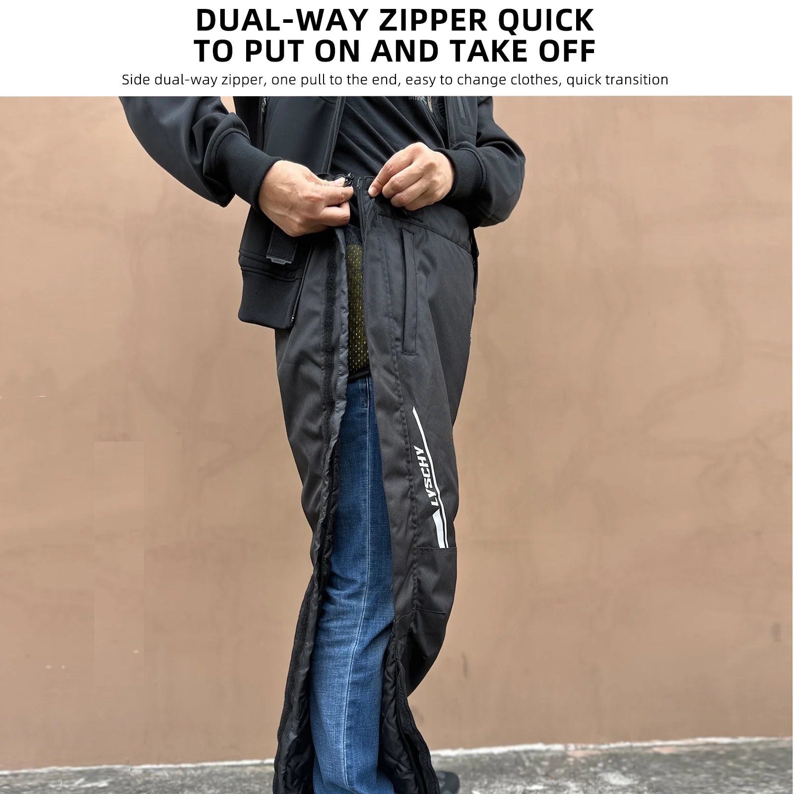 CE Level 2 Winter Motorcycle Quick Release Pants – Waterproof, Windproof, Thermal Protective Riding Trousers