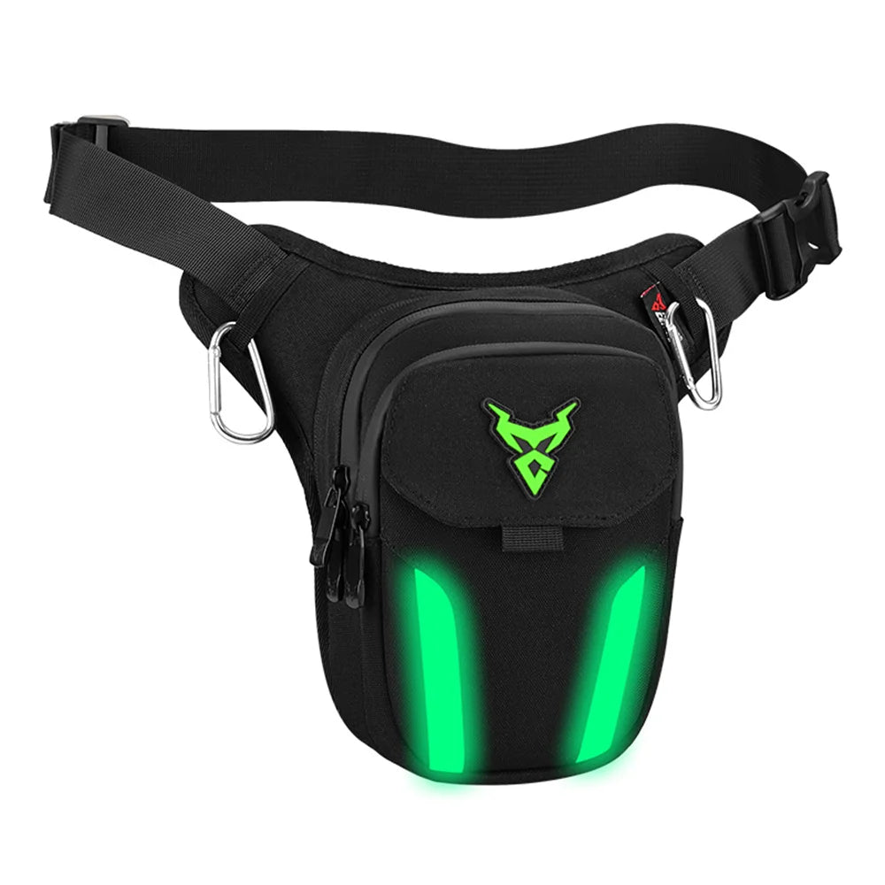 Motocentric LED Waterproof Drop Leg Bag – Waterproof Oxford, Ice-Blue LED, Adjustable, Multi-Pocket