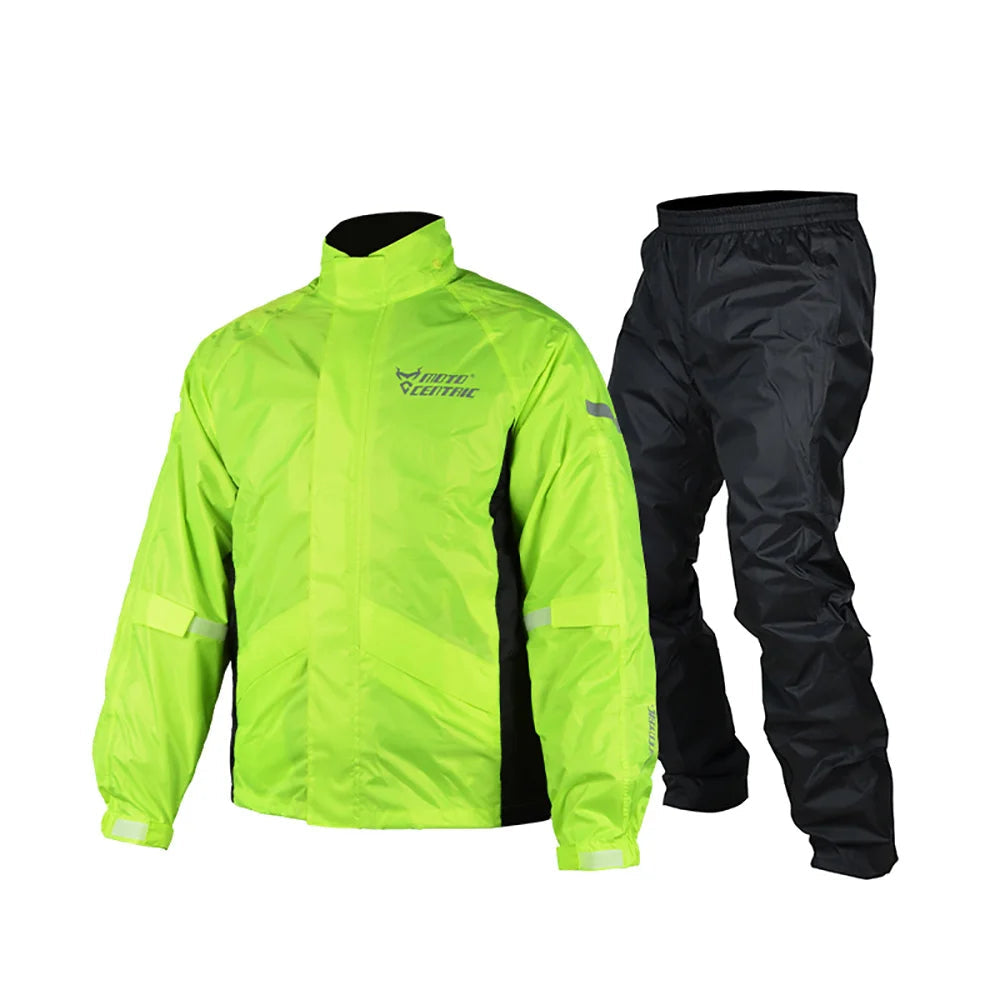 MOTOCENTRIC Waterproof Motorcycle Raincoat Suit – Windproof Riding Jacket &amp; Pants Set (MC-2111)