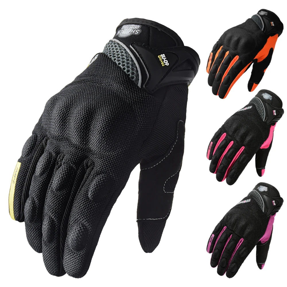 SUOMY Motorcycle Riding Gloves – Lightweight Mesh, Touchscreen, PVC Palm Grip, 5 Colours