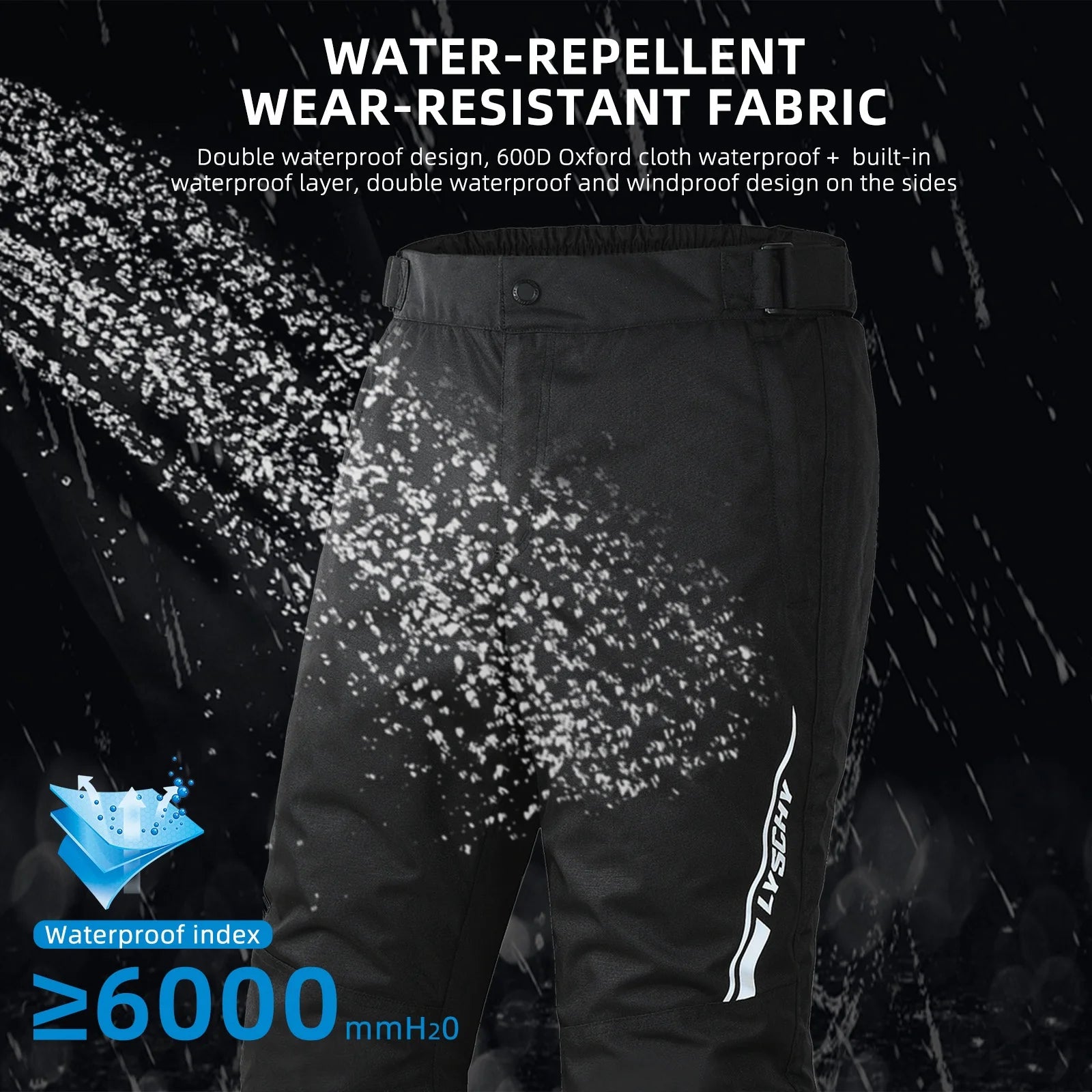 CE Level 2 Winter Motorcycle Quick Release Pants – Waterproof, Windproof, Thermal Protective Riding Trousers