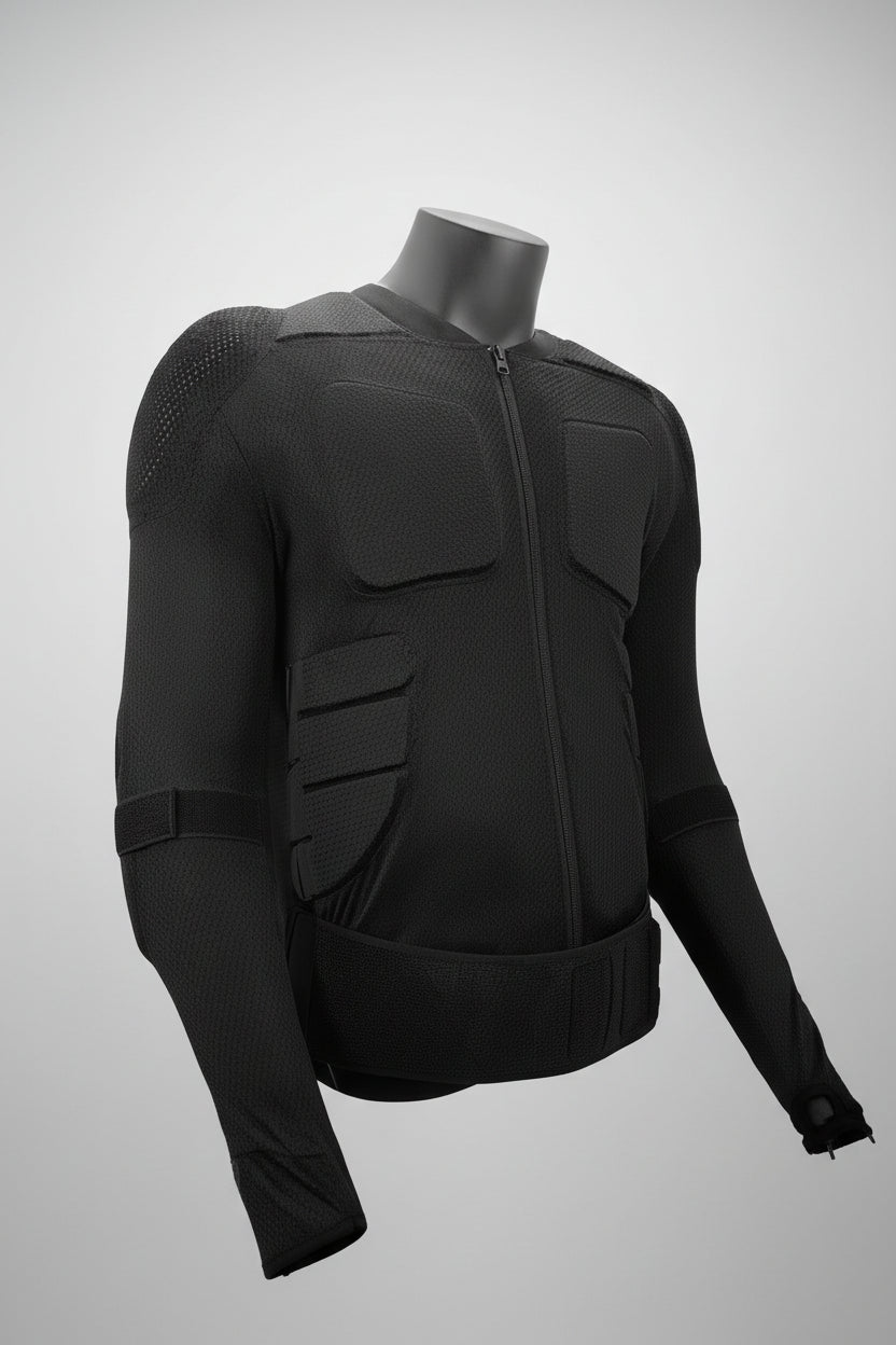 Moon SP2 Soft Armor Ski &amp; Cycling Protective Jacket – Shoulder, Elbow, Back Protection, Polyester Shell, S–L