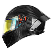 Matte Black Carbon Fiber with shiny  blue visor