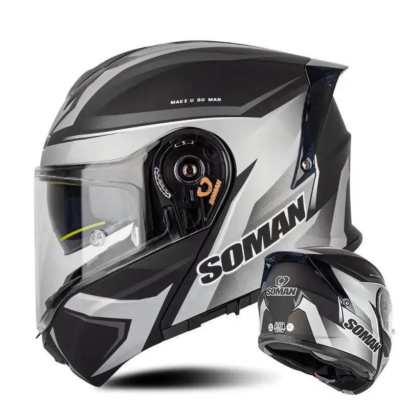 SOMAN SM965 Flip-Up Motorcycle Helmet – Double Visor Riding Protection