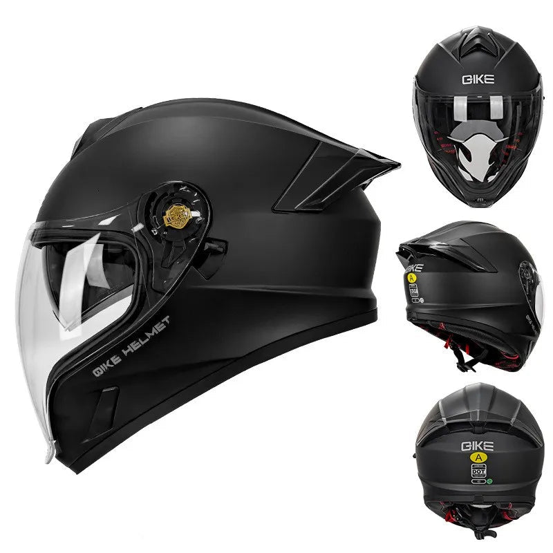 QIKE FP02 Dual Visor Full Face Motorcycle Helmet – ECE Approved Protection