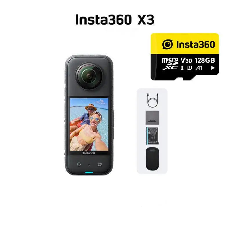 Insta 360 X3 Pro 5.7K Action Camera – 360° Wide Angle, Waterproof &amp; WiFi Sports Vlogging Camera