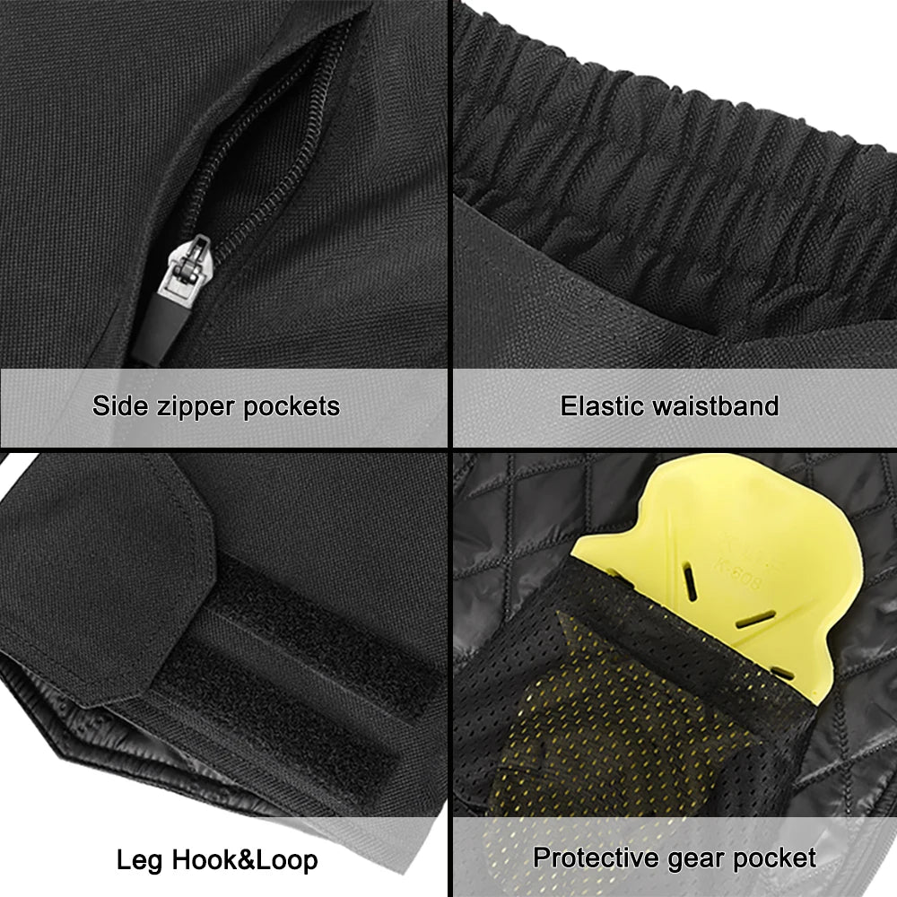 EiZ EY-03 CE Level 2 Winter Motorcycle Quick Release Pants – Waterproof, Windproof, Reflective Riding Trousers