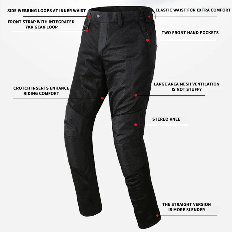 VEMAR VP-201 Motorcycle Riding Pants – Breathable, Waterproof, Protective Motocross Trousers (CE Gear Included)