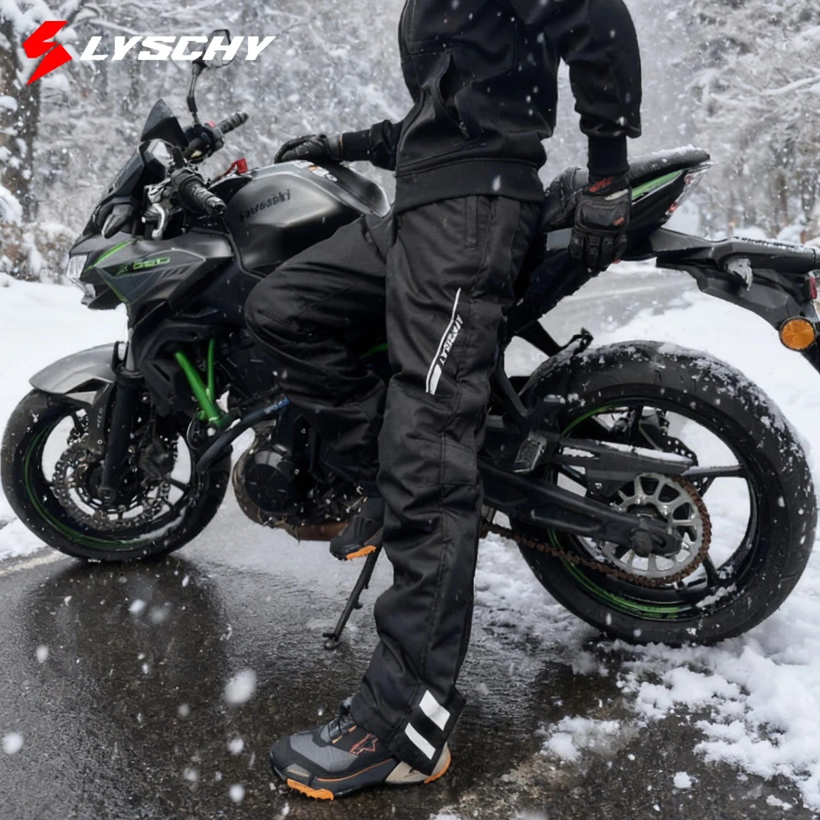 CE Level 2 Winter Motorcycle Quick Release Pants – Waterproof, Windproof, Thermal Protective Riding Trousers