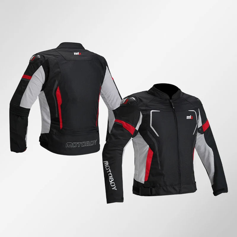 First Fiber Men's Motorcycle Riding Jacket – Abrasion-Resistant Oxford, Mesh Ventilation, External Sliders, TPU Shoulder