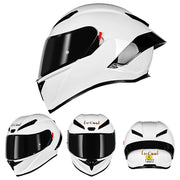 White with black visor