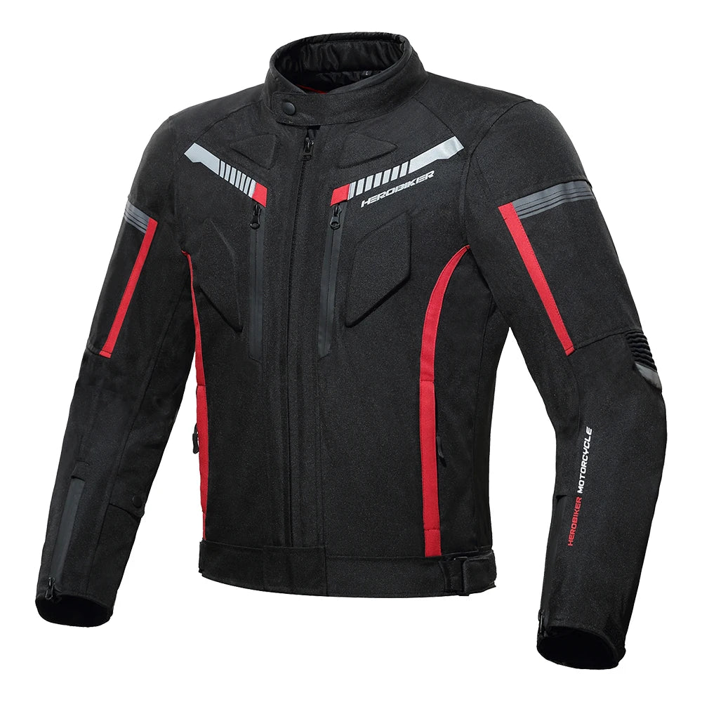 Ghost Racing Waterproof Protective Motorcycle Jacket – 600D Oxford, Removable Waterproof Membrane + Thermal Liner, 5-Point Padding
