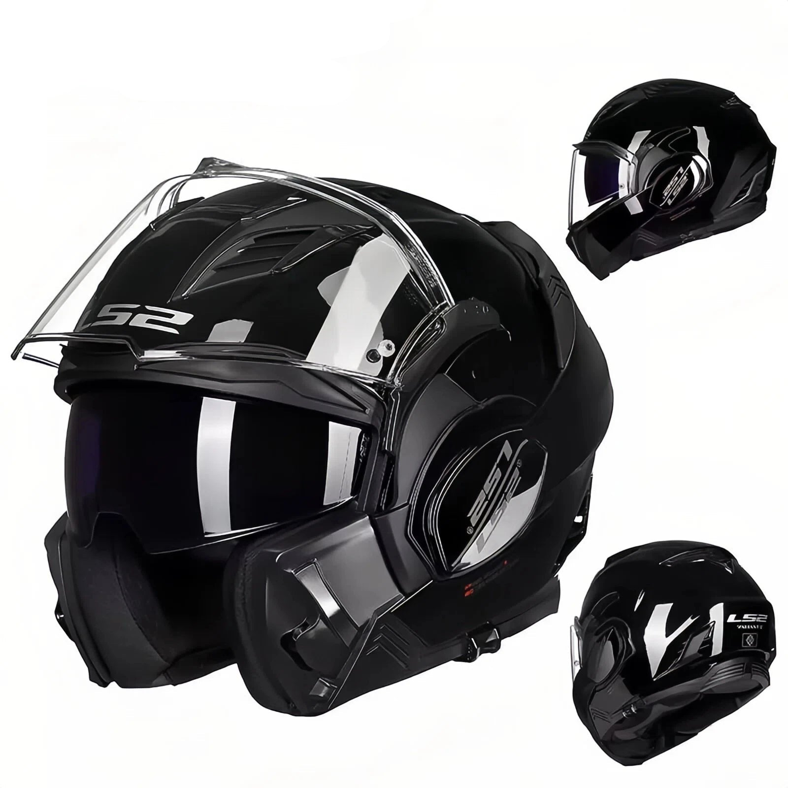 LS2 FF900 Modular Motorcycle Helmet – Dual Visor Flip-Up Touring Protection