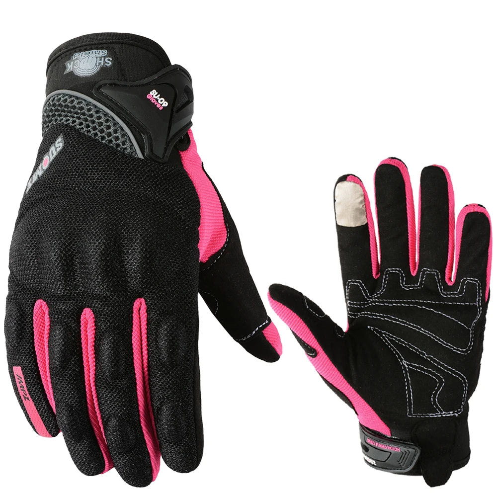 SUOMY Motorcycle Riding Gloves – Lightweight Mesh, Touchscreen, PVC Palm Grip, 5 Colours