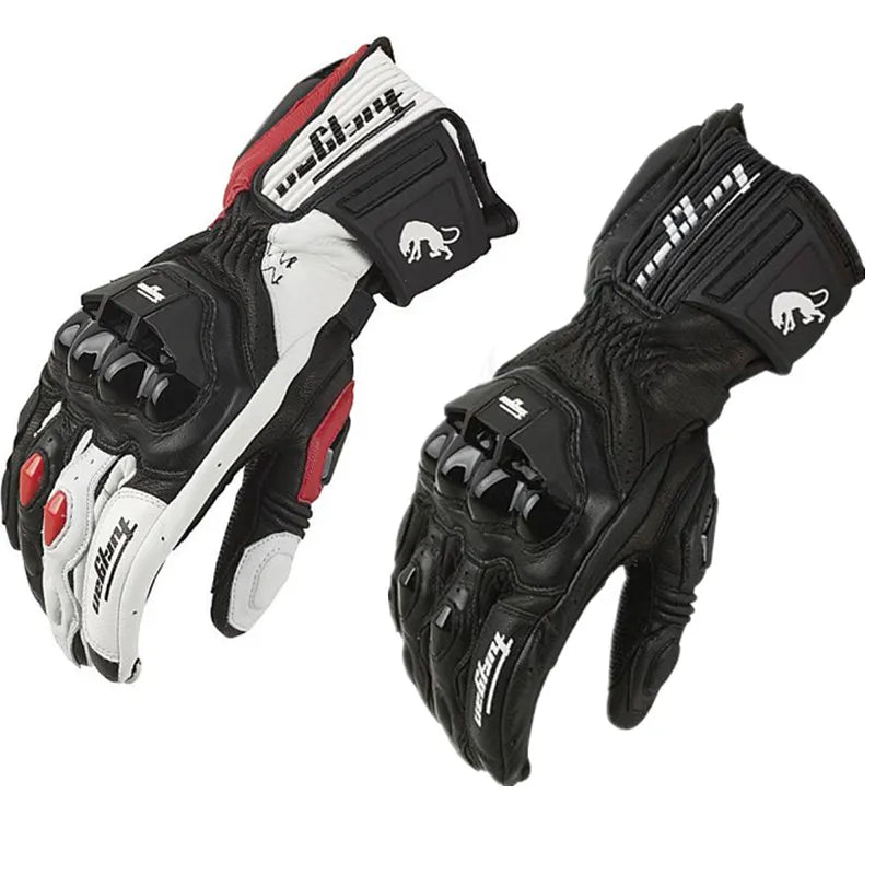 Genuine Leather Full Finger Motorcycle Riding Gloves