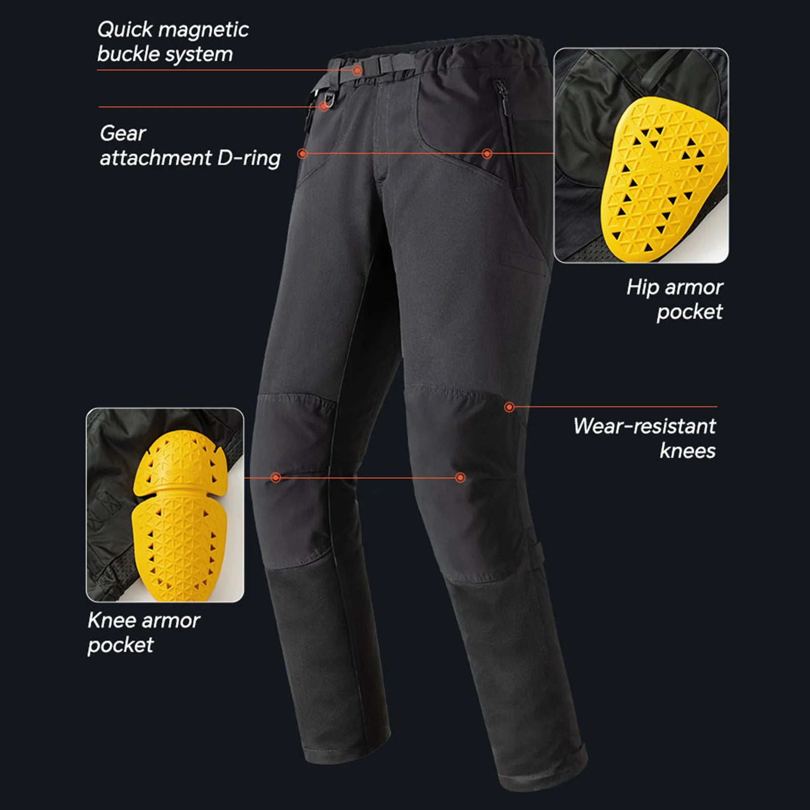 CE Level 2 Winter Motorcycle Riding Pants – Waterproof, Windproof, Thermal Protective Biker Trousers
