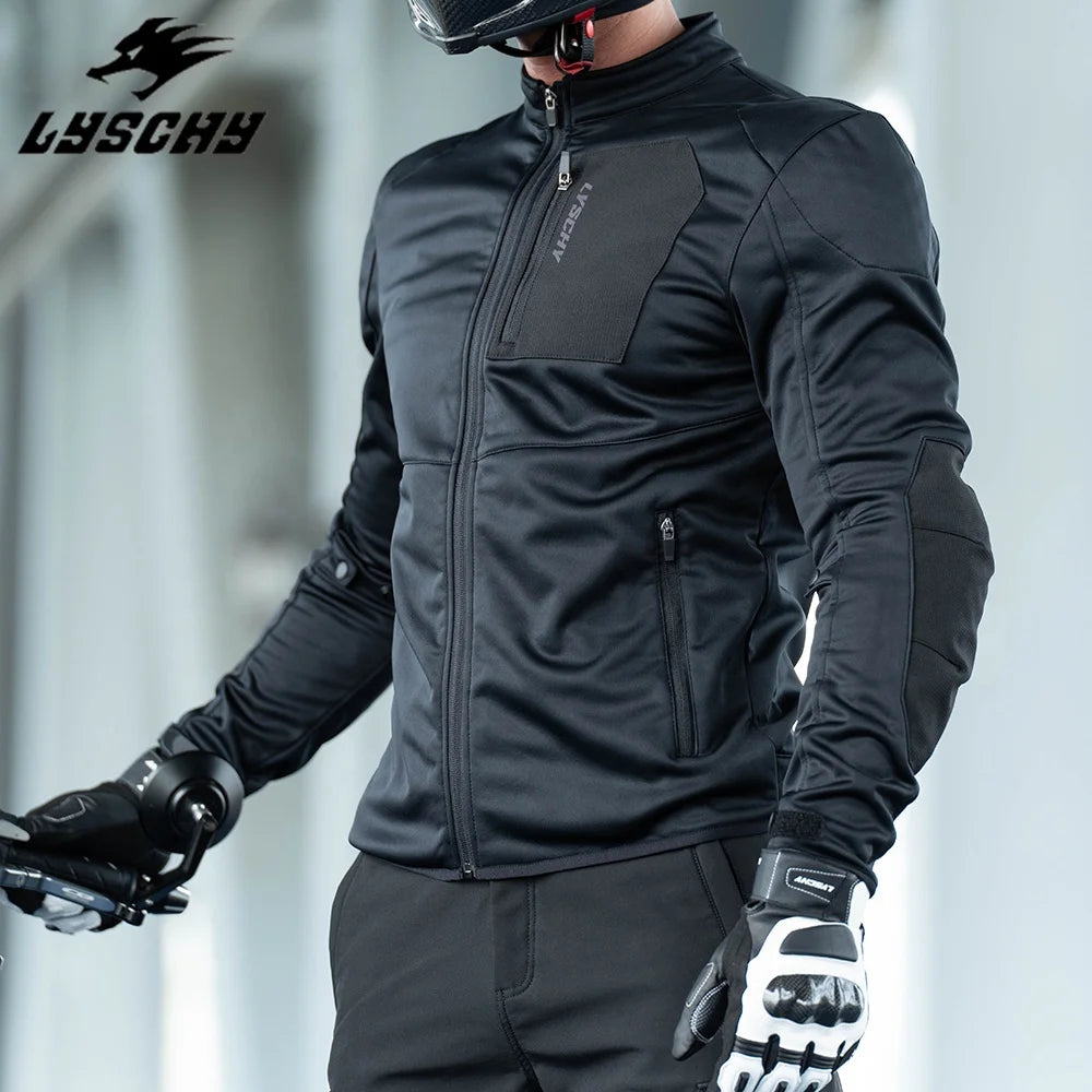 LYSCHY Full Body Armor Motorcycle Jacket – 7-Piece CE Armor (L2 Shoulder/Elbow), 8000mm Waterproof, Stretch Slim Fit