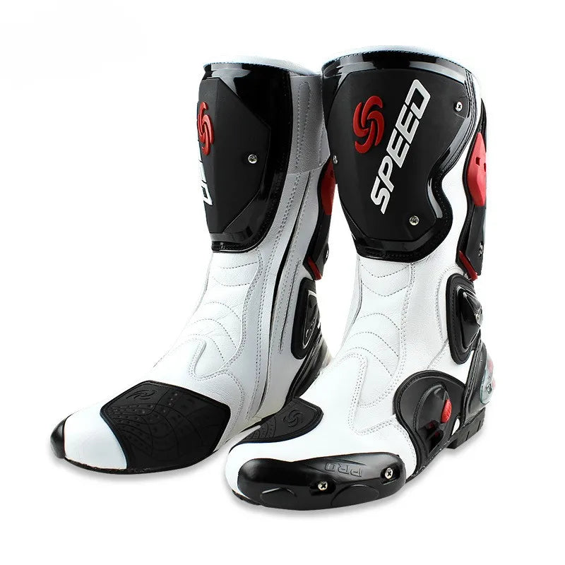 PRO-BIKER B1001 Speed Racing &amp; Off-Road Motorcycle Boots – Microfiber Upper, Anti-Slip &amp; Shock-Absorbing, Impact-Resistant, Sizes 40–45