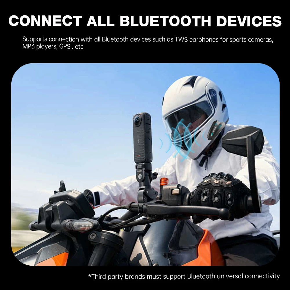 FreedConn HERO Motorcycle Helmet Bluetooth Intercom – 1000m Range, Waterproof, Noise Cancellation