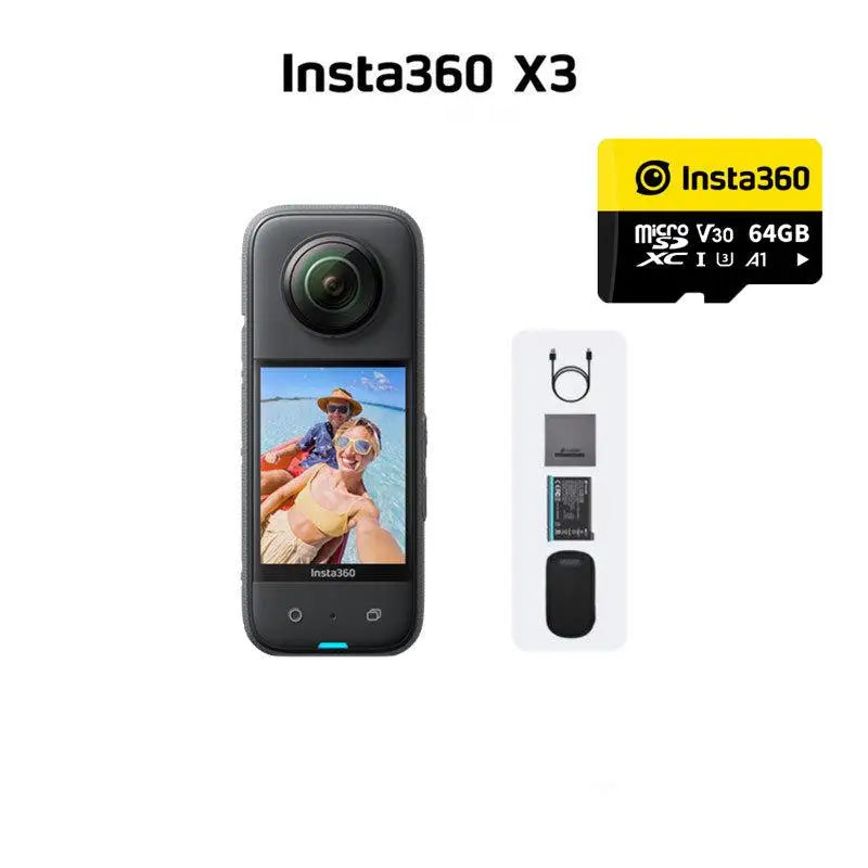 Insta 360 X3 Pro 5.7K Action Camera – 360° Wide Angle, Waterproof &amp; WiFi Sports Vlogging Camera