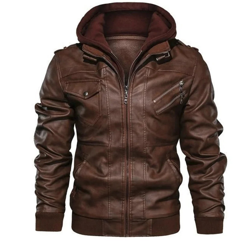 MJMOTO MJ-J2907 Leather Motorcycle Racing Jacket