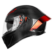 Bright Black Red Carbon Fiber transparent visor