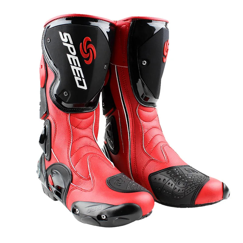PRO-BIKER B1001 Speed Racing &amp; Off-Road Motorcycle Boots – Microfiber Upper, Anti-Slip &amp; Shock-Absorbing, Impact-Resistant, Sizes 40–45
